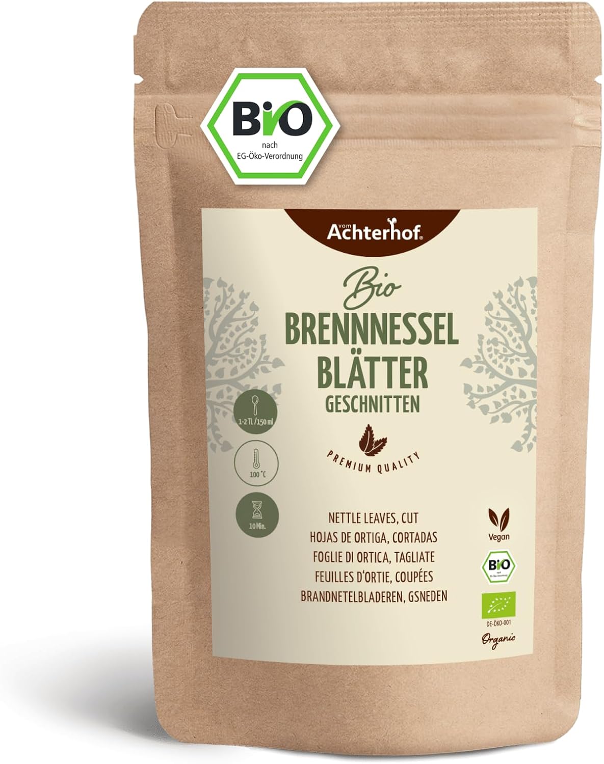 Brennnessel Blätter BIO getrocknet 250g vom Achterhof