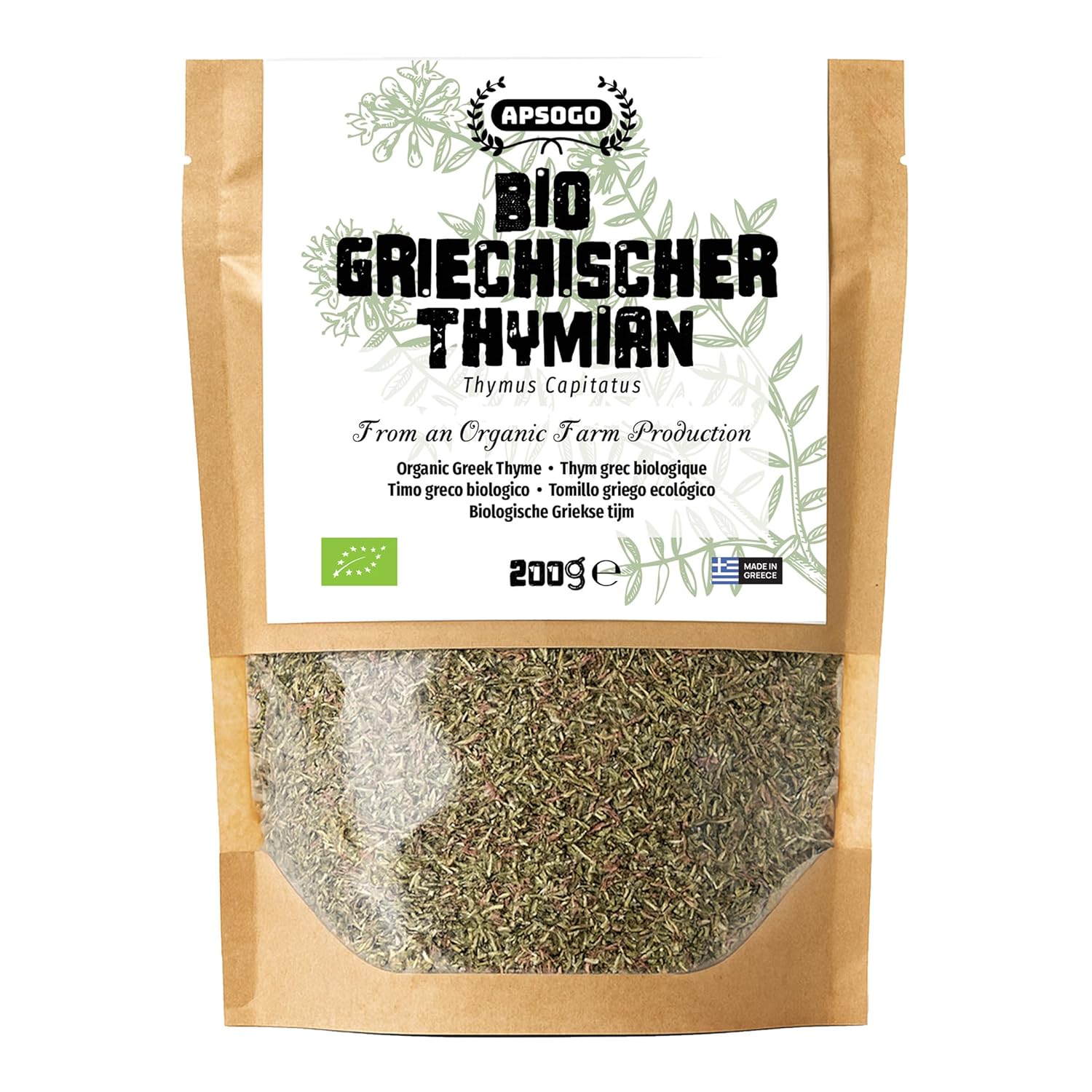 Apsogo Bio Thymian getrocknet aus Griechenland 200g