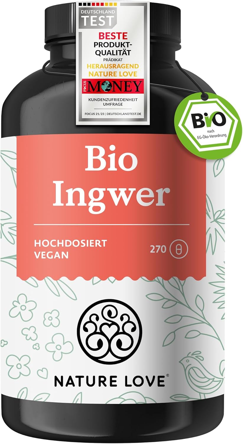 NATURE LOVE® Bio Ingwer Kapseln hochdosiert 650mg