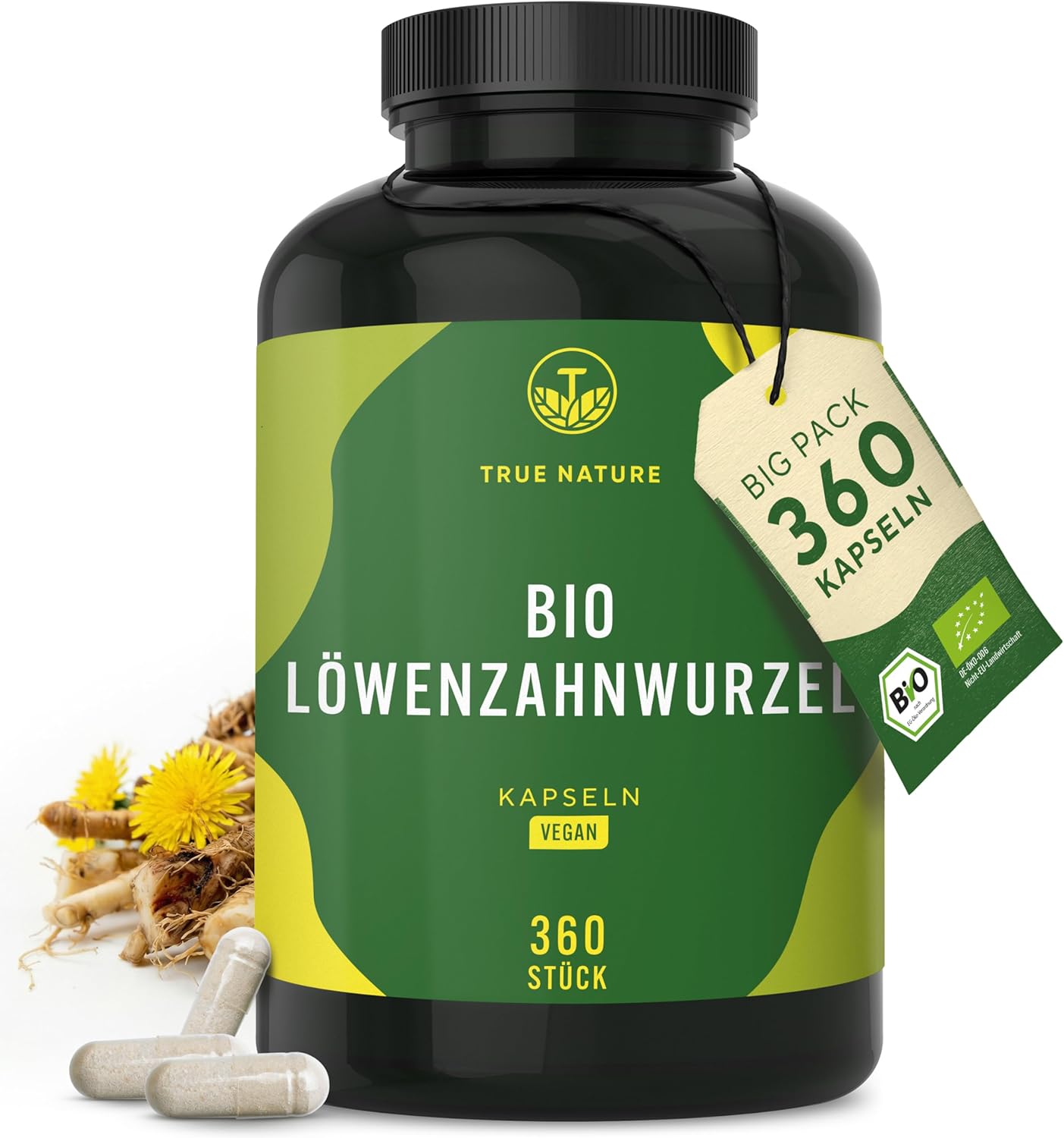 TRUE NATURE® BIO Löwenzahn Kapseln hochdosiert, 360 Stk.